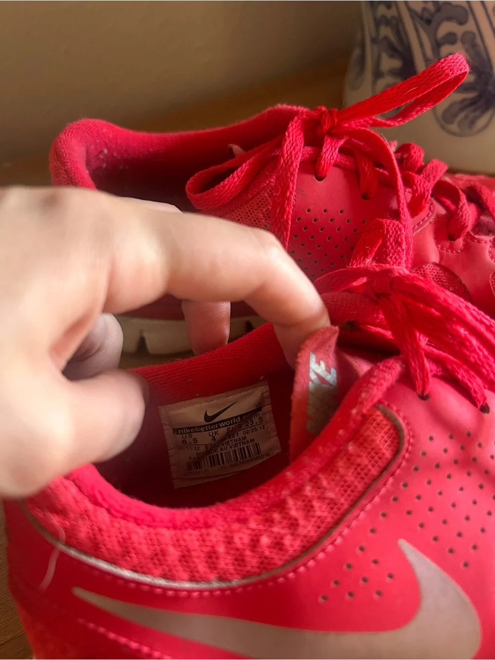 Nike Women's Bright Pink Running Sneakers with White Swoosh